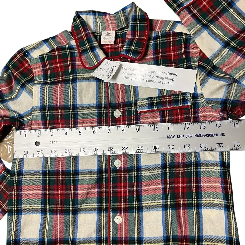 Crewcuts Plaid‎ Button Front Pajama Top Boys 6–7 Cozy Sleepwear